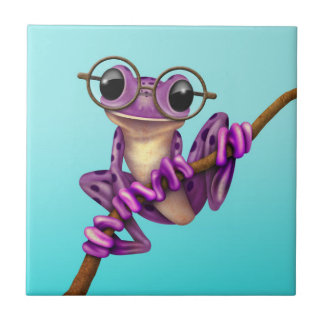 Carreau Grenouille d'arbre pourpre mignonne avec des