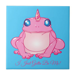 Carreau Grenouille rose de licorne - j'ai juste obtenu