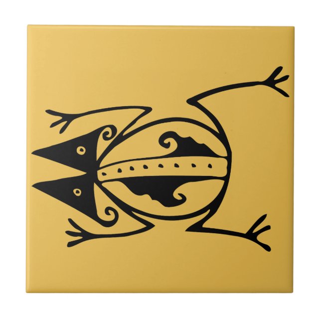 Carreau Grenouille tribale art animal tribal (Devant)
