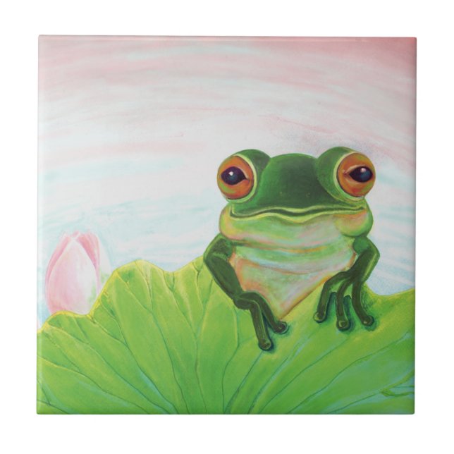 Carreau Grenouille verte Relaxation sur la sécurité du cou (Devant)