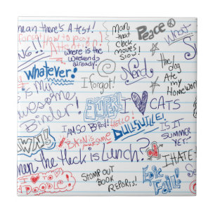 Carreau Griffonnages et énonciations drôles d'école