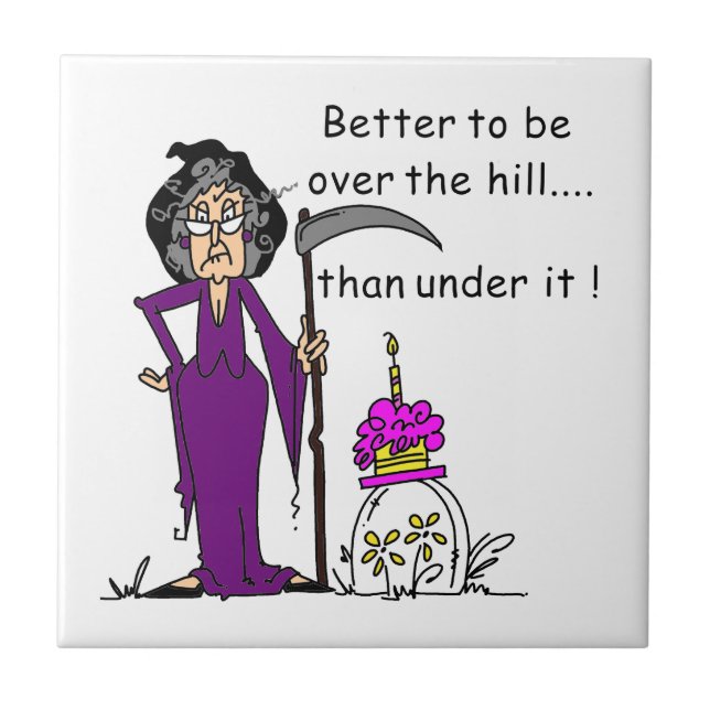 Carreau Grim Reaper Humour d'anniversaire (Devant)