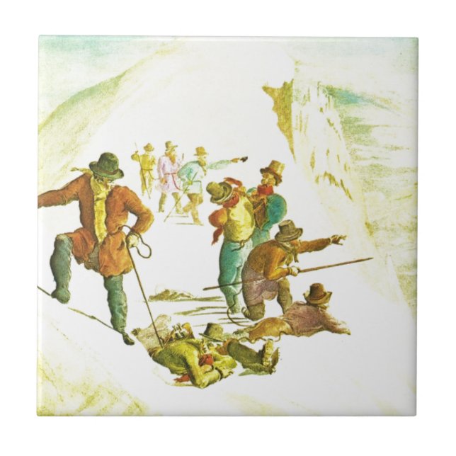 Carreau Grimpeurs de montagne vintages (Devant)