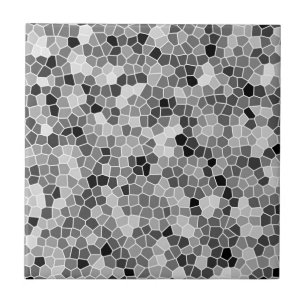 Carreau Gris, blanc et noir Honeycomb Motif Mosaic
