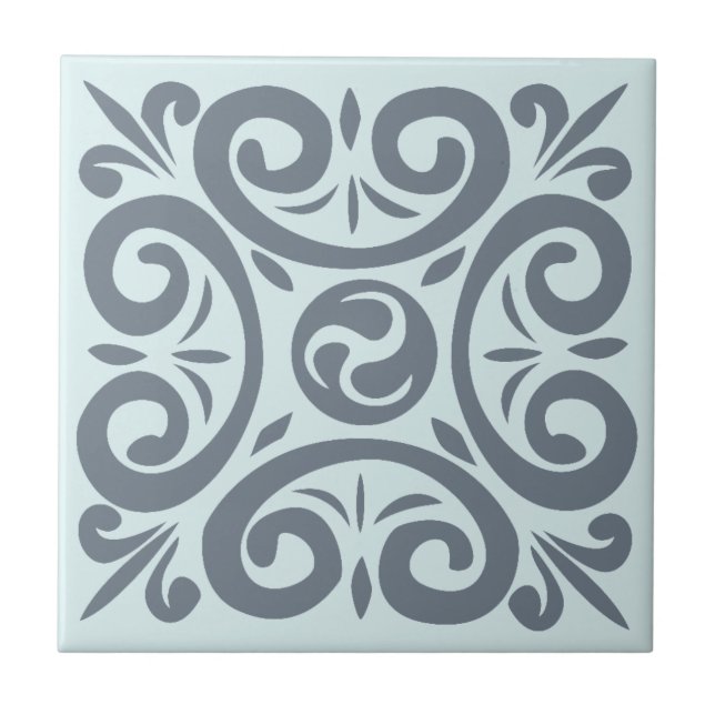 Carreau Gris clair sur motif bleu clair (Devant)