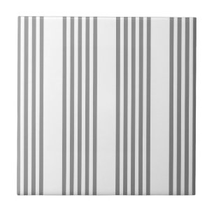 Carreau Gris et blanc cinq bandes motif