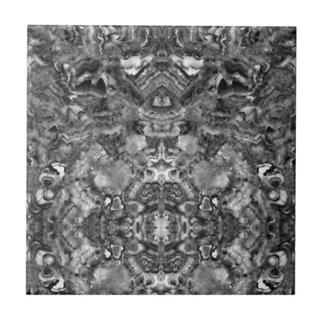 Carreau Gris Smoky Quartz, noir blanc gris motif (Devant)