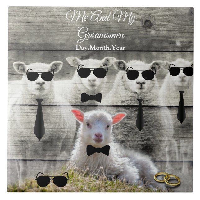 Carreau Groomsmen Mouton Horloge Bébé Lamb Carrelage en cé (Devant)