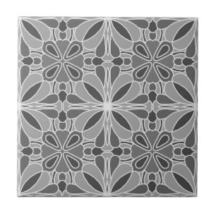 Carreau Groovy Geometric 70s Grays Greys