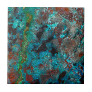 Carreau Gros plan de Shattuckite bleue