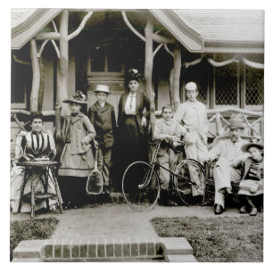 Carreau Groupe de famille, c.1900 (photo de b/w)