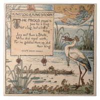 Grue vintage de Walter : Rondin de roi et cigogne