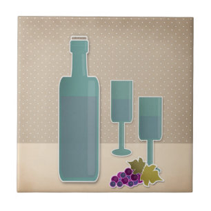 Carreau Grunge beige rétro Verres à vin vintage pôle à