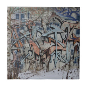 Carreau Grunge Graffiti Wall