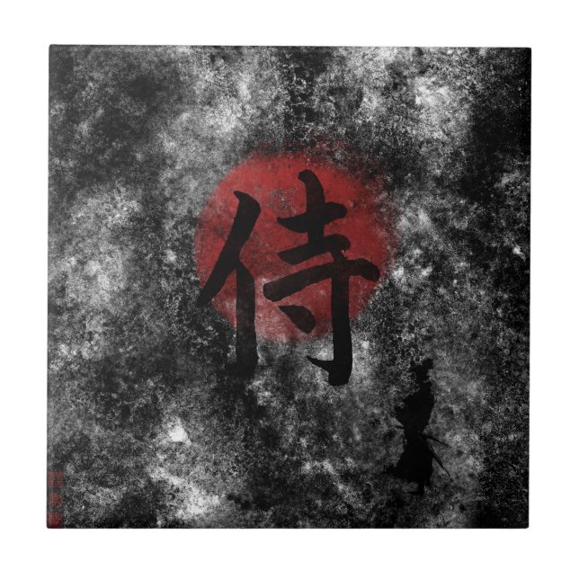 Carreau Grunge samouraï 2 de kanji (Devant)
