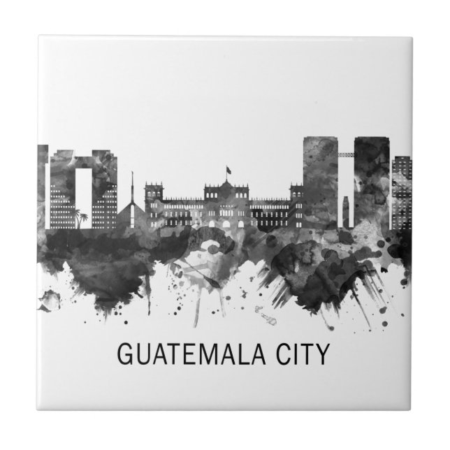 Carreau Guatemala City Guatemala Skyline BW (Devant)