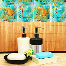 Guerrier maya Turquoise & Ciel bleu doré