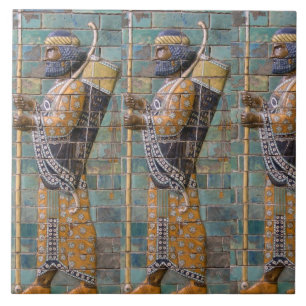 Carreau Guerrier persan antique 