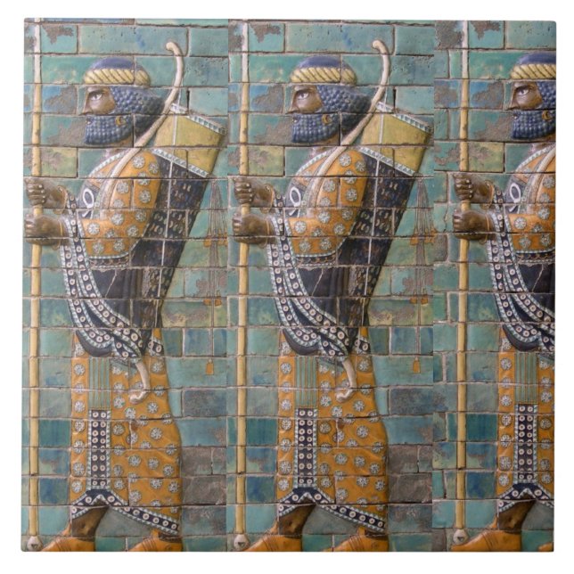 Carreau Guerrier persan antique  (Devant)