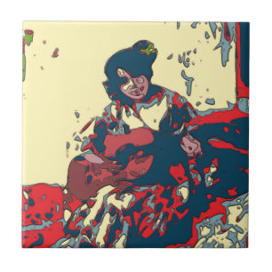 Carreau Guitare flamenco Femme Carrelage en céramique