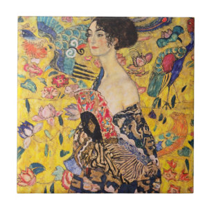 Carreau Gustav Klimt - Dame avec ventilateur