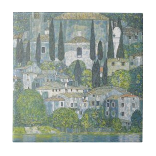 Carreau Gustav Klimt - église dans l'oeuvre d'art de (Devant)