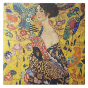 Carreau Gustav Klimt Lady With Fan Art Nouveau Painting