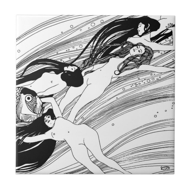 Carreau Gustav Klimt - Poisson Sang Surreal Art Japonais (Devant)