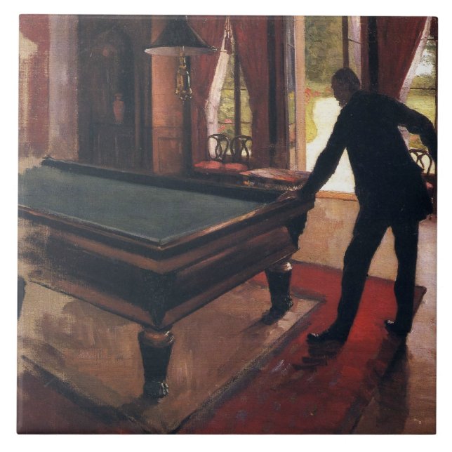 Carreau Gustave Caillebotte : Billard, célèbre peinture (Devant)