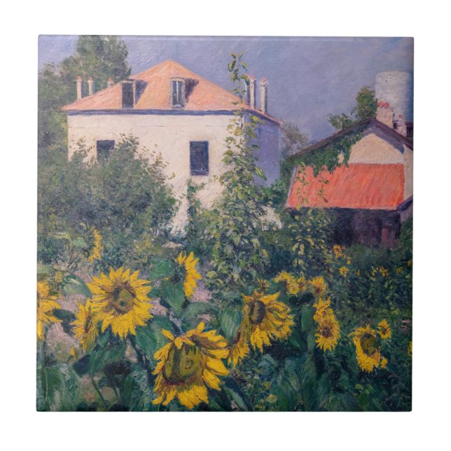 Carreau Gustave Caillebotte - Fleurs de soleil, Jardin (Devant)