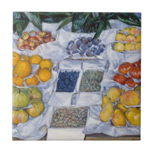 Carreau Gustave Caillebotte - Fruits présentés sur un socl