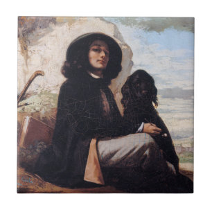 Carreau Gustave Courbet - Autoportrait au chien noir