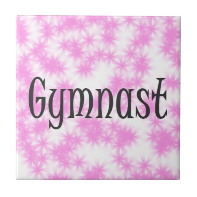 Carreau Gymnaste rose et blanc (Devant)