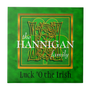 Carreau H "La chance de l'irlandais" Famille Custom Monogr