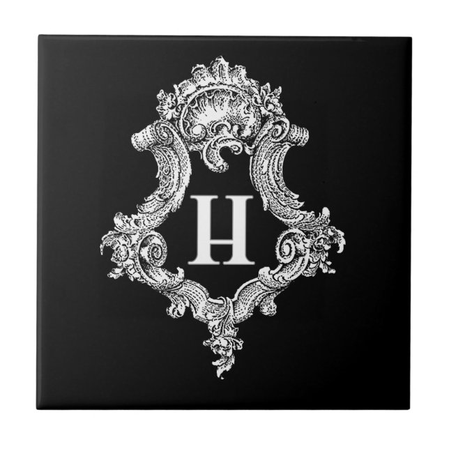Carreau H Monogramme initial (Devant)