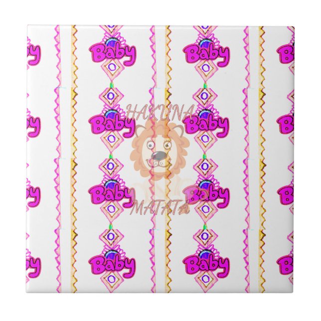 Carreau Hakuna Matata : Beau bébé Lion Design Motif (Devant)