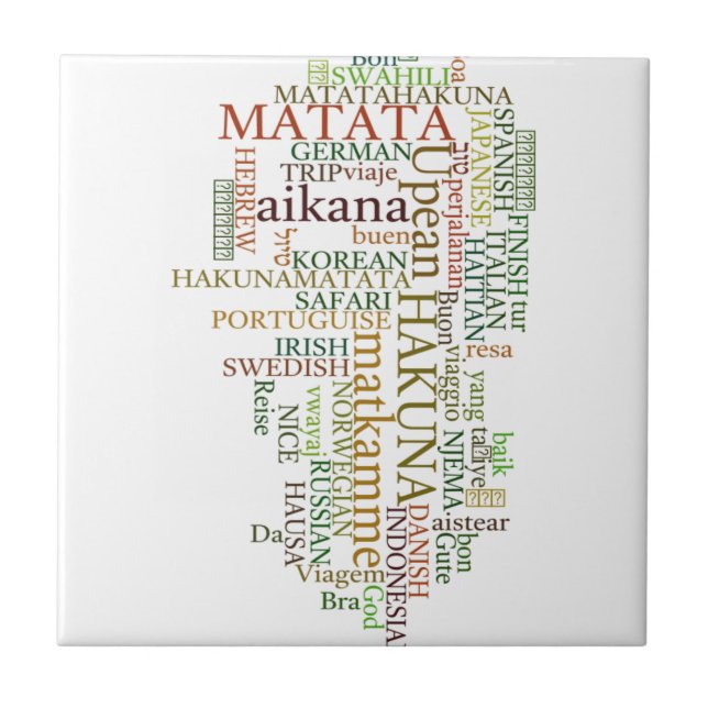 Carreau Hakuna Matata Global Word Cloud Art (Devant)