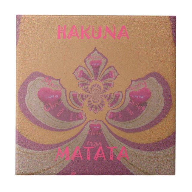 Carreau Hakuna Matata Joyeux Noël joli coeur design (Devant)