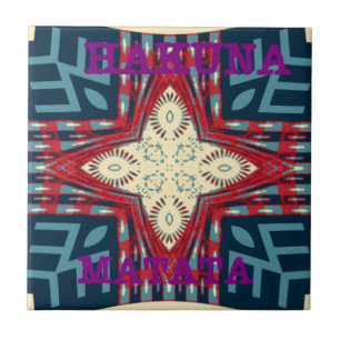 Carreau Hakuna Matata Texte Hope Art Abstrait Design d'imp