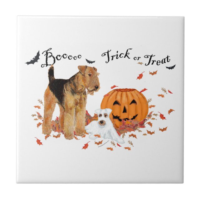 Carreau Halloween Airedale Terrier (Devant)