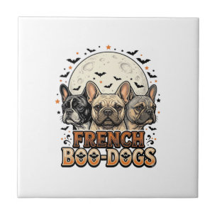 Carreau Halloween Frenchie Boo Dogs Drôle Vintage_1