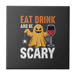 Carreau Halloween Manger Boire Être Effrayant Fantôme Conc