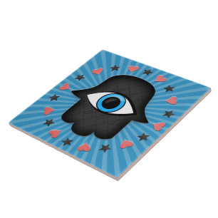Carreau hamsa khamsa Œil dans la main de la déesse