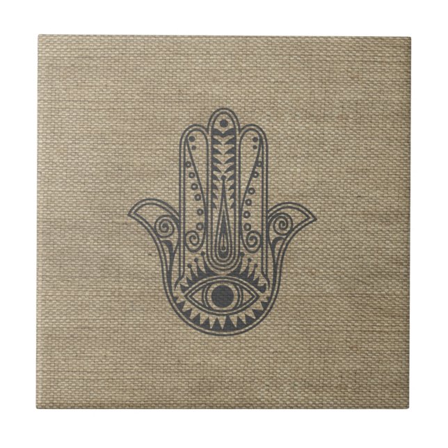 Carreau HAMSA Main de Fatima symbole amulet (Devant)