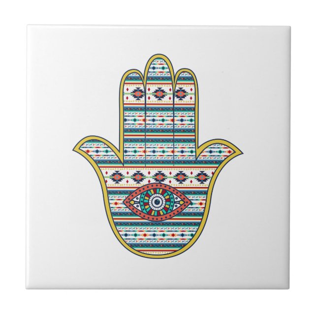 Carreau HAMSA Main du symbole Fatima (Devant)