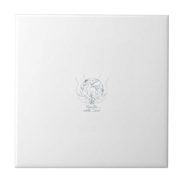Carreau "Handle With Care" Minimalist Earth Ceramic Tile (Devant)