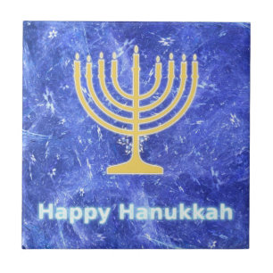 Carreau Hanoukka Snowstorm Menorah