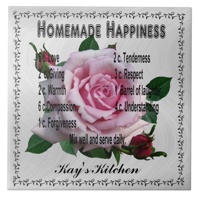 CARREAU HAPPINESS-TILE FAIT MAISON (Devant)