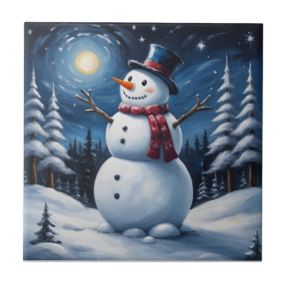 Carreau Happy christmas snowman