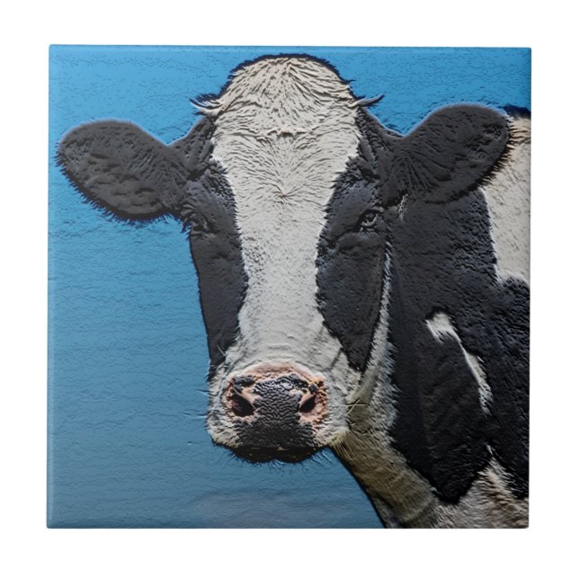 Carreau Happy Cow Portrait (Devant)